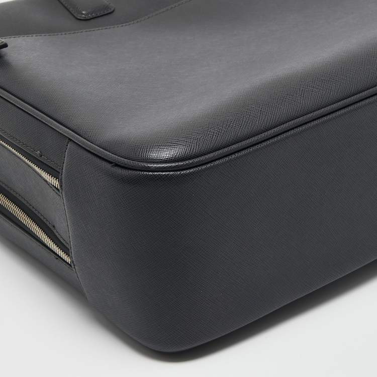 Pre Owned Montblanc Grey Leather Large Sartorial Document Briefcase