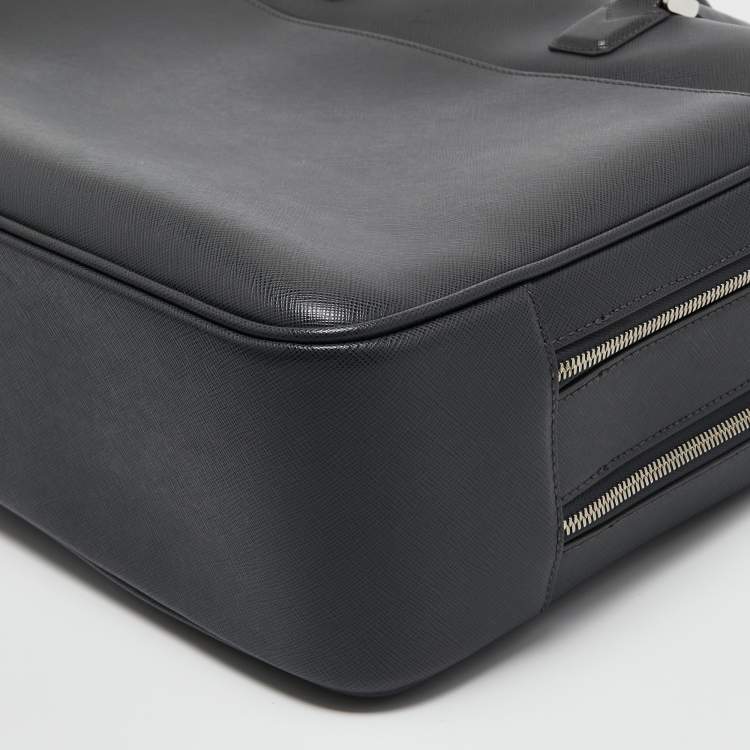 Pre Owned Montblanc Grey Leather Large Sartorial Document Briefcase
