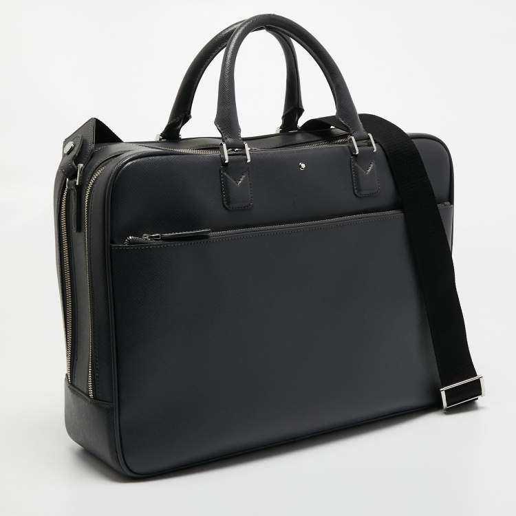 Pre Owned Montblanc Grey Leather Large Sartorial Document Briefcase