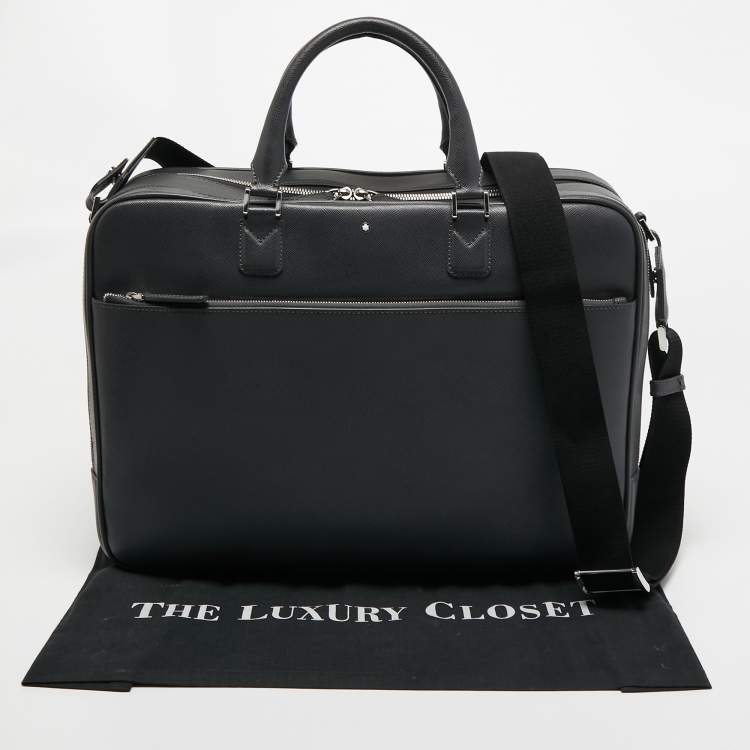 Pre Owned Montblanc Grey Leather Large Sartorial Document Briefcase
