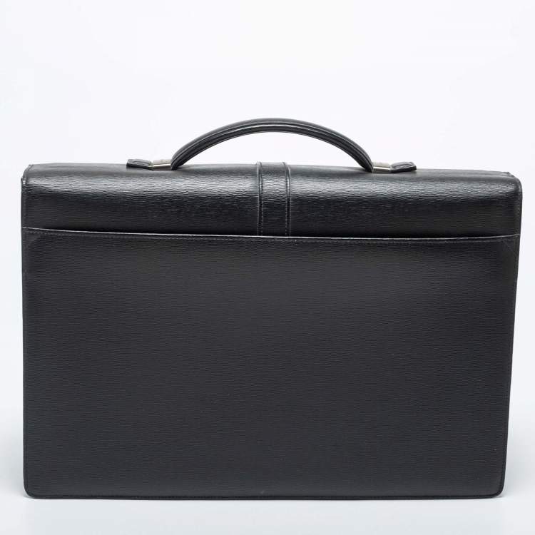 Pre Owned Montblanc Black Leather 4810 Westside Single Gusset Briefcase