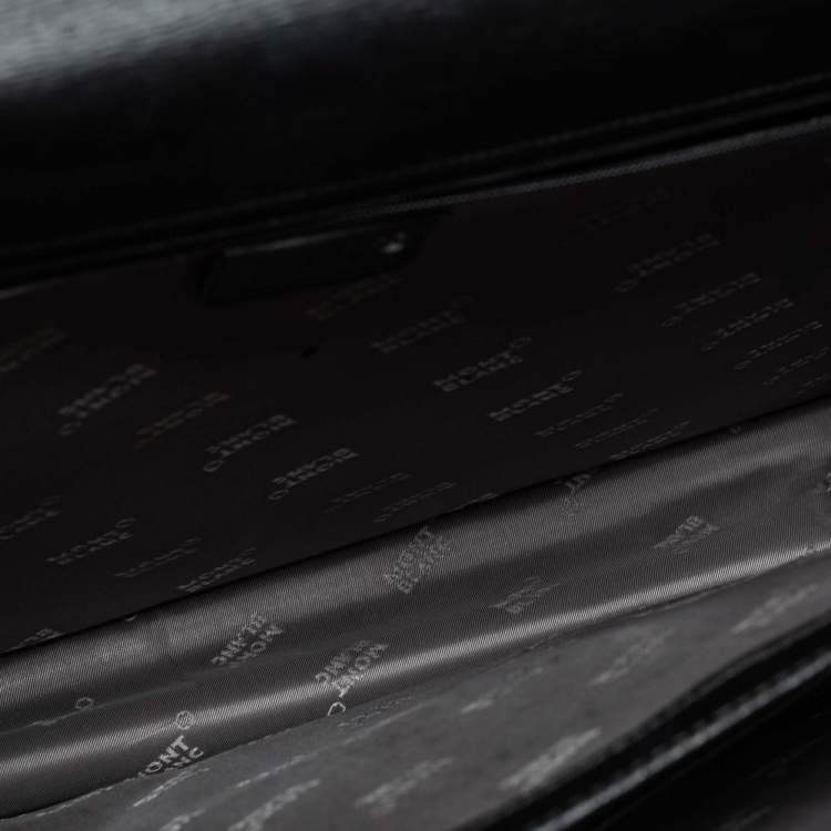 Pre Owned Montblanc Black Leather 4810 Westside Single Gusset Briefcase
