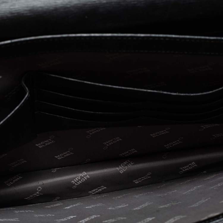 Pre Owned Montblanc Black Leather 4810 Westside Single Gusset Briefcase
