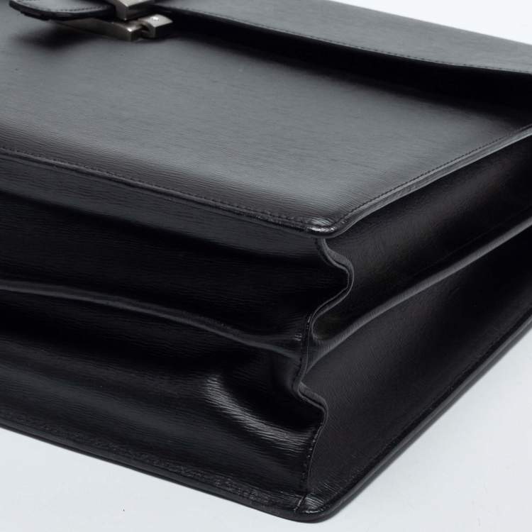 Pre Owned Montblanc Black Leather 4810 Westside Single Gusset Briefcase