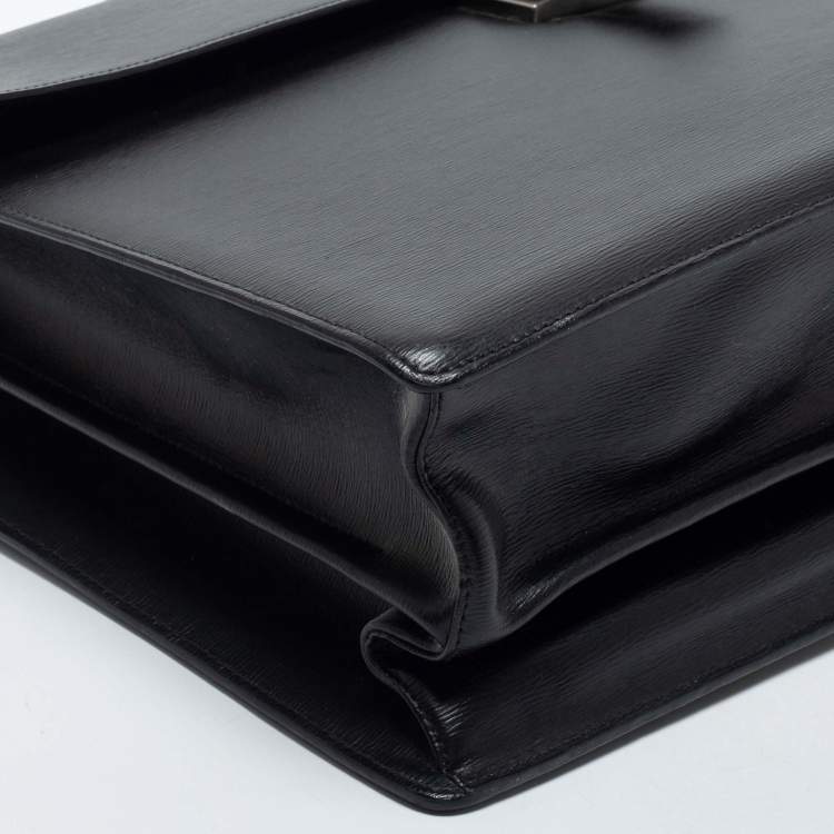 Pre Owned Montblanc Black Leather 4810 Westside Single Gusset Briefcase