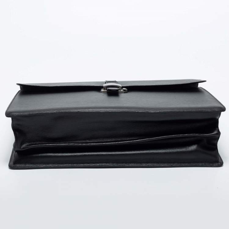 Pre Owned Montblanc Black Leather 4810 Westside Single Gusset Briefcase