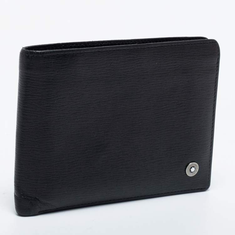 Pre Owned Montblanc Black Leather Westside Bifold Wallet