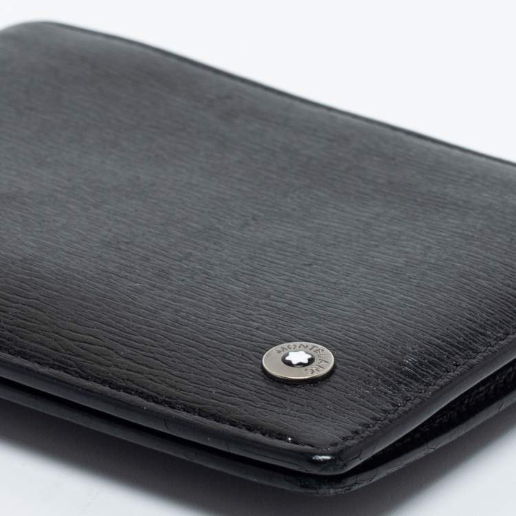 Pre Owned Montblanc Black Leather Westside Bifold Wallet