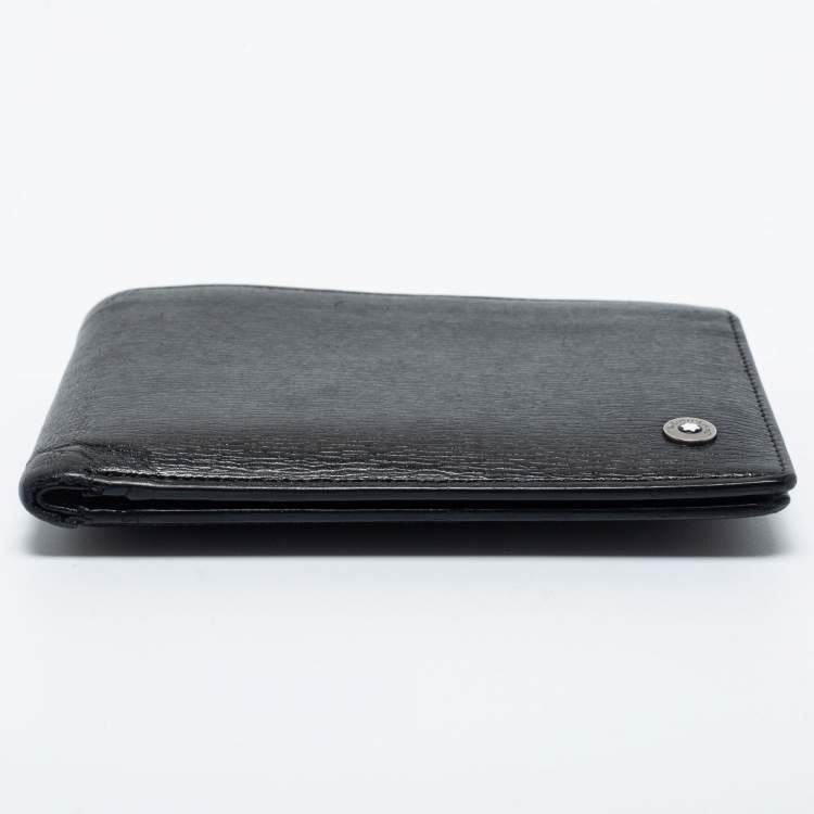 Pre Owned Montblanc Black Leather Westside Bifold Wallet