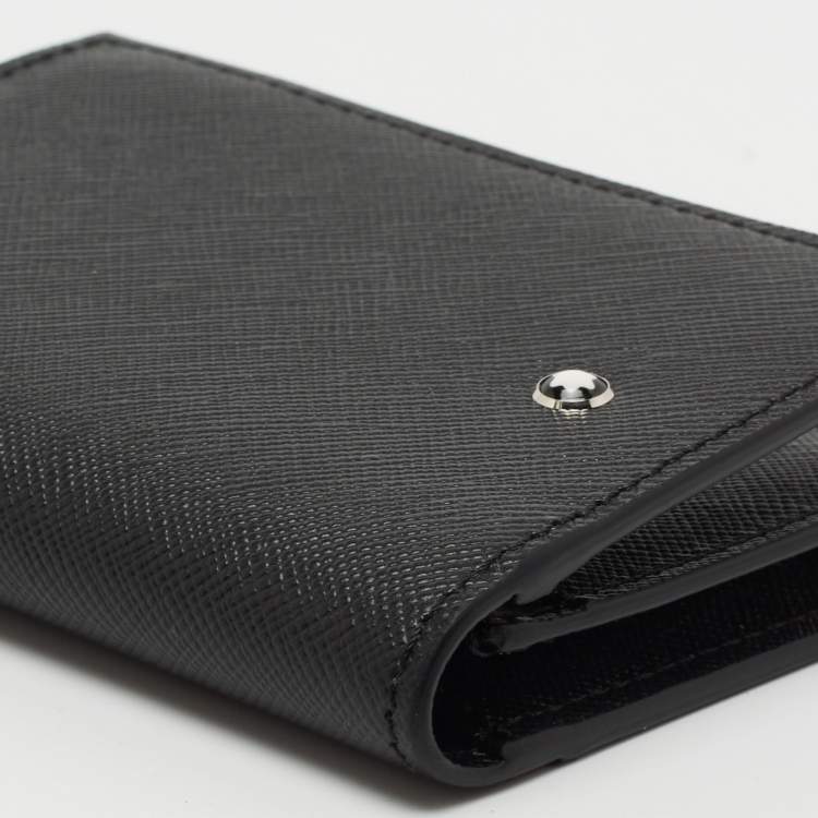 مملوكة مسبقًا Montblanc Black Leather Meisterstuck Gusset Business Card Holder