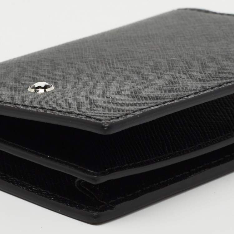 مملوكة مسبقًا Montblanc Black Leather Meisterstuck Gusset Business Card Holder
