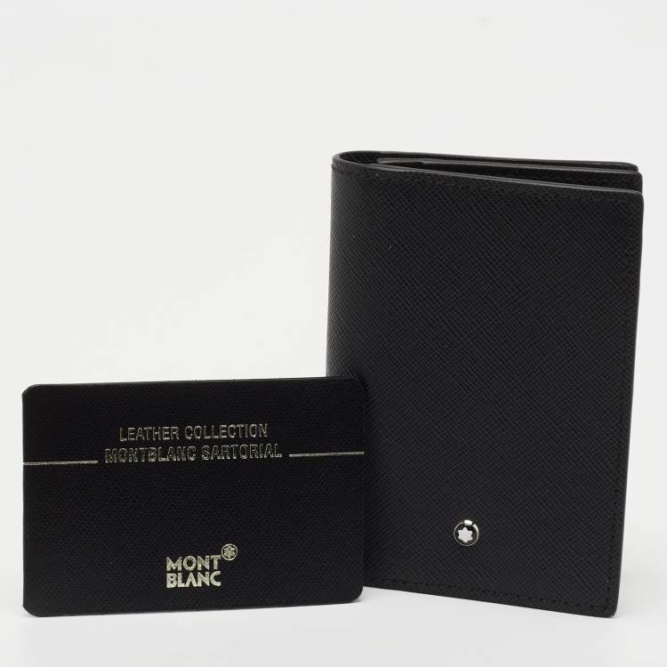 مملوكة مسبقًا Montblanc Black Leather Meisterstuck Gusset Business Card Holder