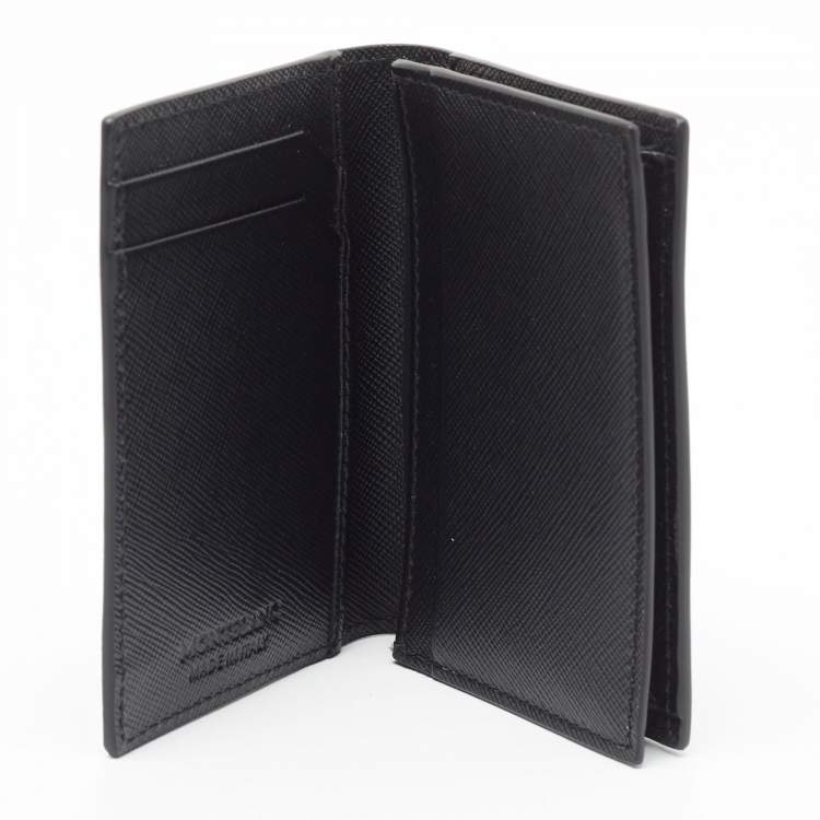 مملوكة مسبقًا Montblanc Black Leather Meisterstuck Gusset Business Card Holder