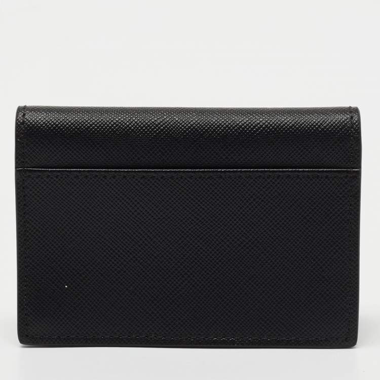 مملوكة مسبقًا Montblanc Black Leather Meisterstuck Gusset Business Card Holder