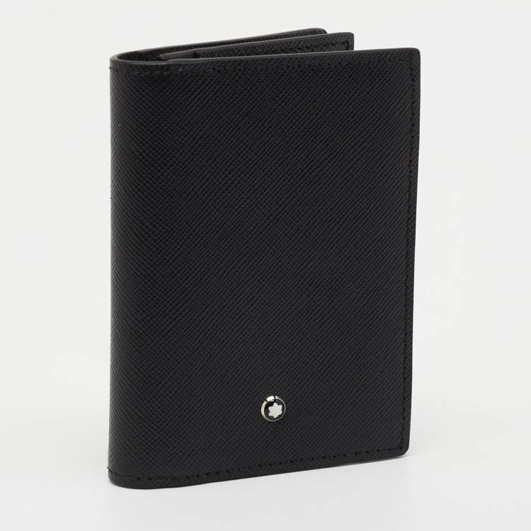 مملوكة مسبقًا Montblanc Black Leather Meisterstuck Gusset Business Card Holder