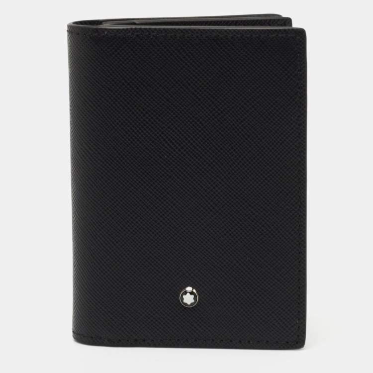 مملوكة مسبقًا Montblanc Black Leather Meisterstuck Gusset Business Card Holder