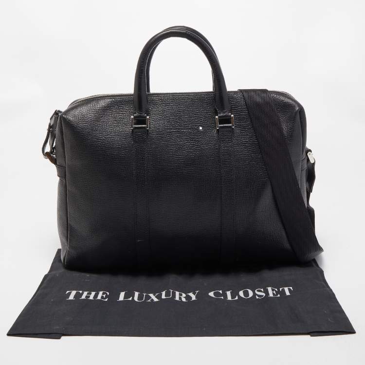 Pre Owned Montblanc Black Leather Meisterstück Document Briefcase Bag