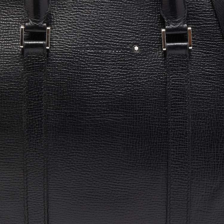 Pre Owned Montblanc Black Leather Meisterstück Document Briefcase Bag