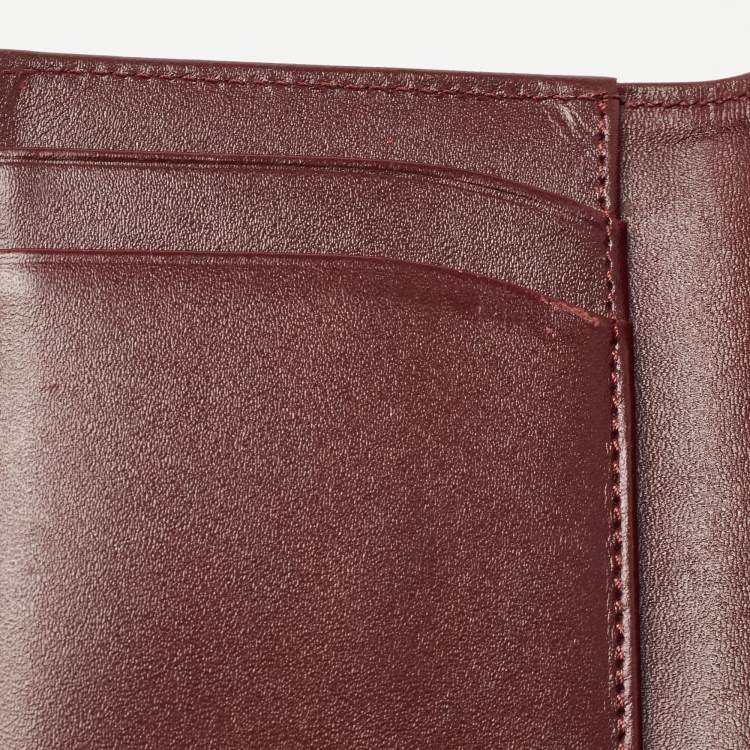 Pre Owned Montblanc Burgandy Leather Meisterstück Business Card Holder with Gusset