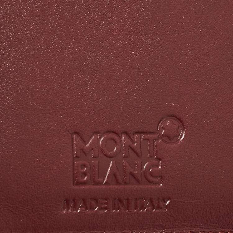 Pre Owned Montblanc Burgandy Leather Meisterstück Business Card Holder with Gusset