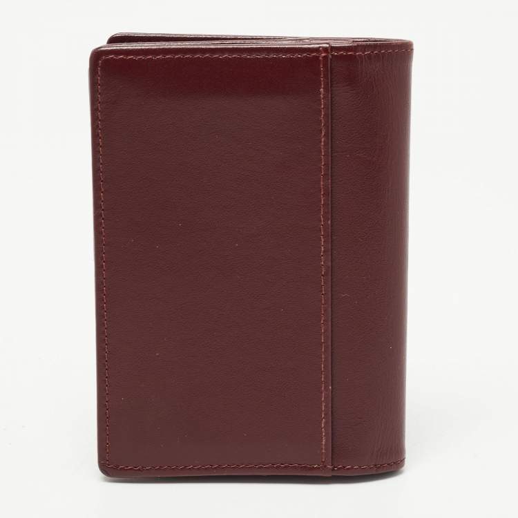 Pre Owned Montblanc Burgandy Leather Meisterstück Business Card Holder with Gusset