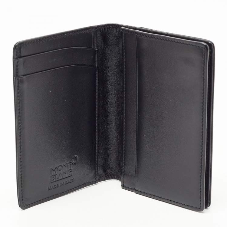 Pre Owned Montblanc Black Leather Meisterstück Business Card Holder with Gusset