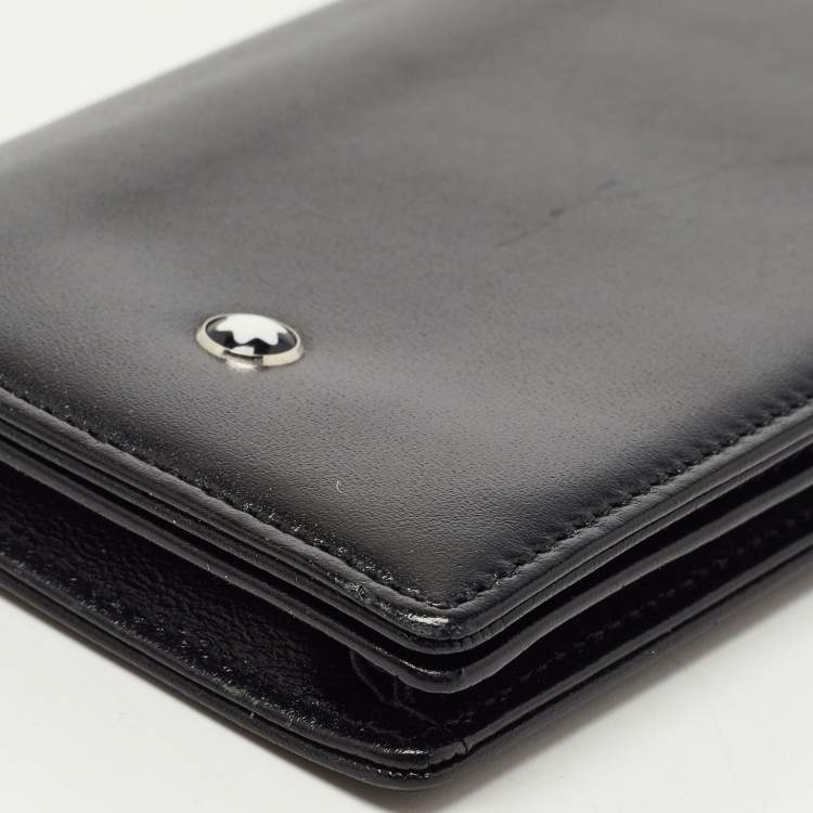 Pre Owned Montblanc Black Leather Meisterstück Business Card Holder with Gusset