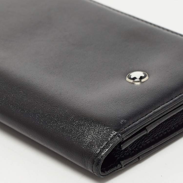 Pre Owned Montblanc Black Leather Meisterstück Business Card Holder with Gusset
