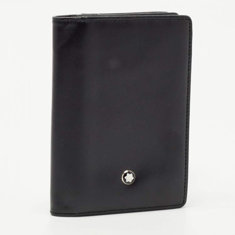 Pre Owned Montblanc Black Leather Meisterstück Business Card Holder with Gusset