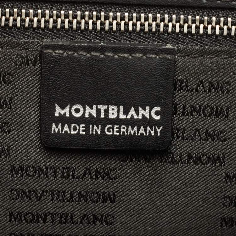 Pre Owned Montblanc Black Leather Pushlock Flap Briefcase 