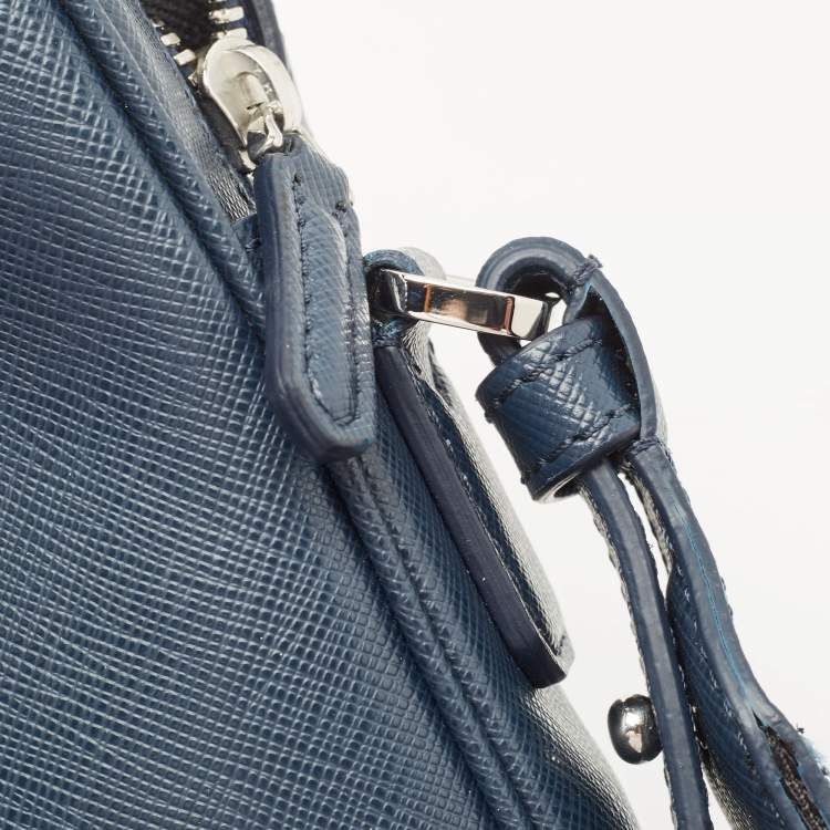 Pre Owned Montblanc Blue Leather Meisterstuck Laptop Bag