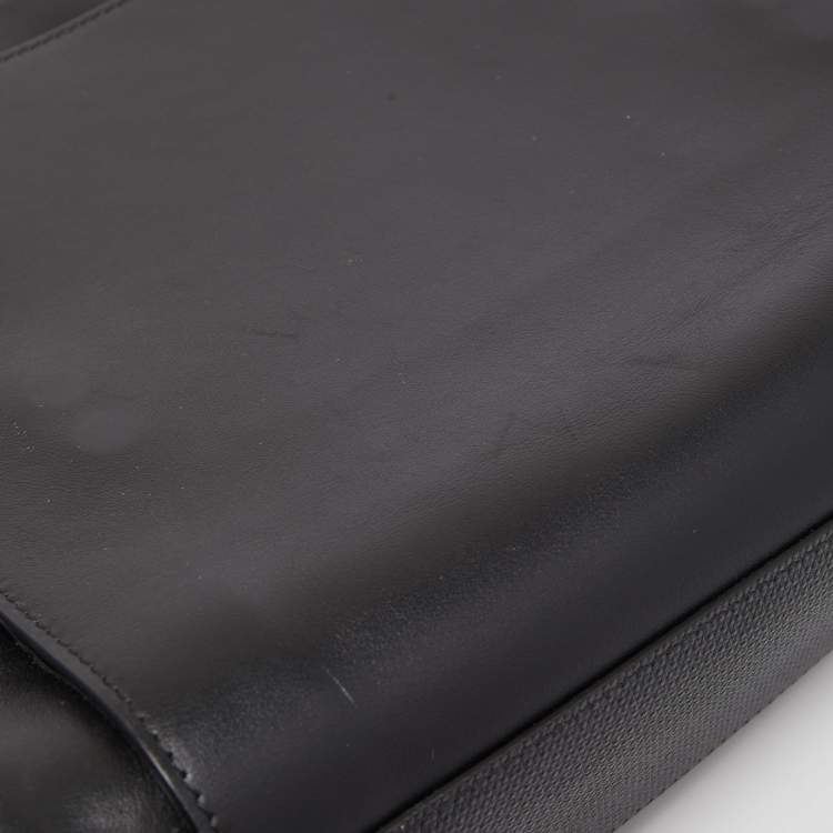 Pre Owned Montblanc Black Leather Sartorial Messenger Bag