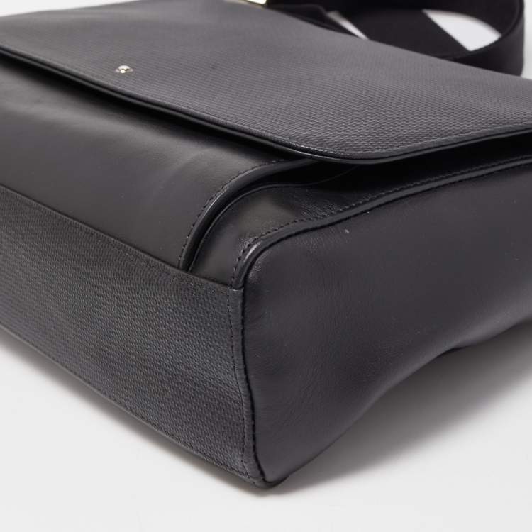 Pre Owned Montblanc Black Leather Sartorial Messenger Bag