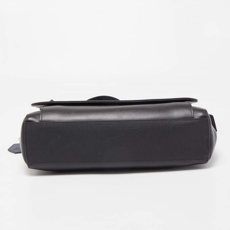 Pre Owned Montblanc Black Leather Sartorial Messenger Bag