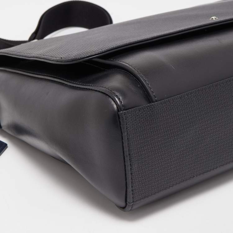 Pre Owned Montblanc Black Leather Sartorial Messenger Bag