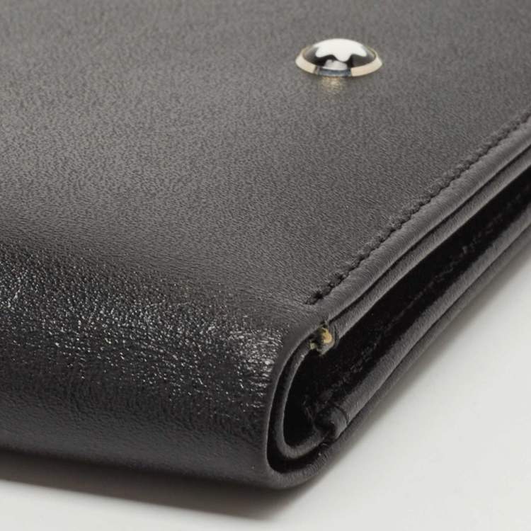 Pre Owned Montblanc Black Leather Meisterstuck Bifold Wallet