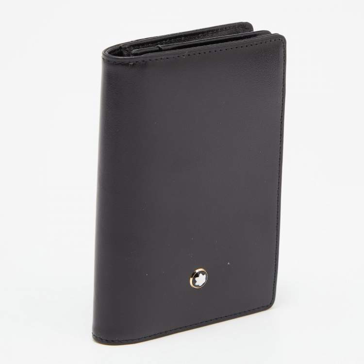 Pre Owned Montblanc Black Leather Meisterstück Business Card Holder 