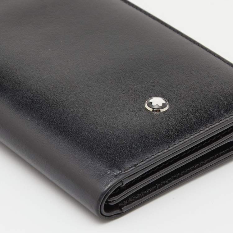 Pre Owned Montblanc Black Leather Meisterstück Business Card Holder