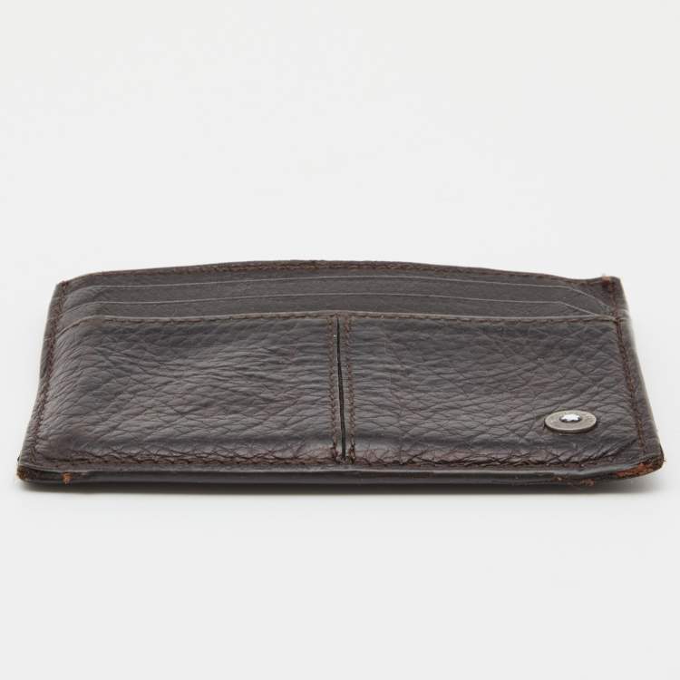 Pre Owned Montblanc Brown Leather Card Holder
