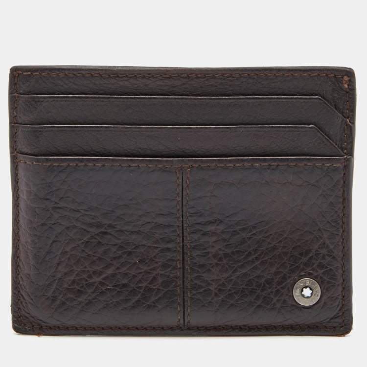 Pre Owned Montblanc Brown Leather Card Holder