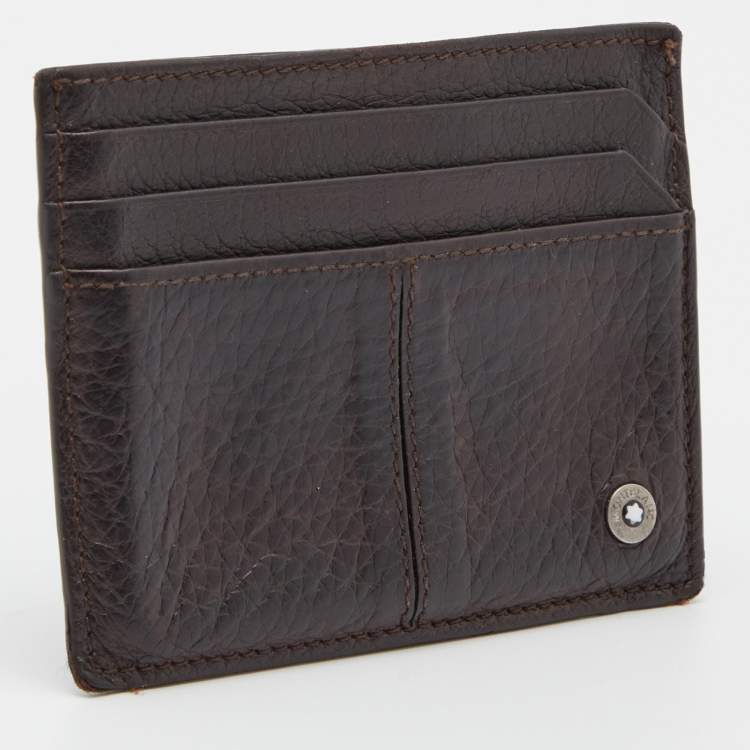 Pre Owned Montblanc Brown Leather Card Holder