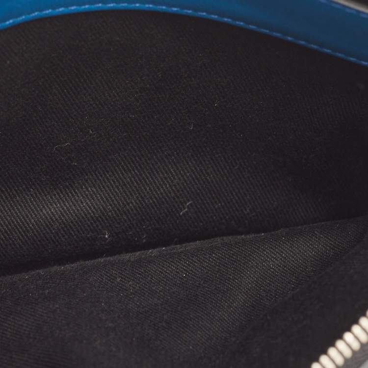 Pre Owned Montblanc Blue Leather Meisterstuck Wristlet Clutch