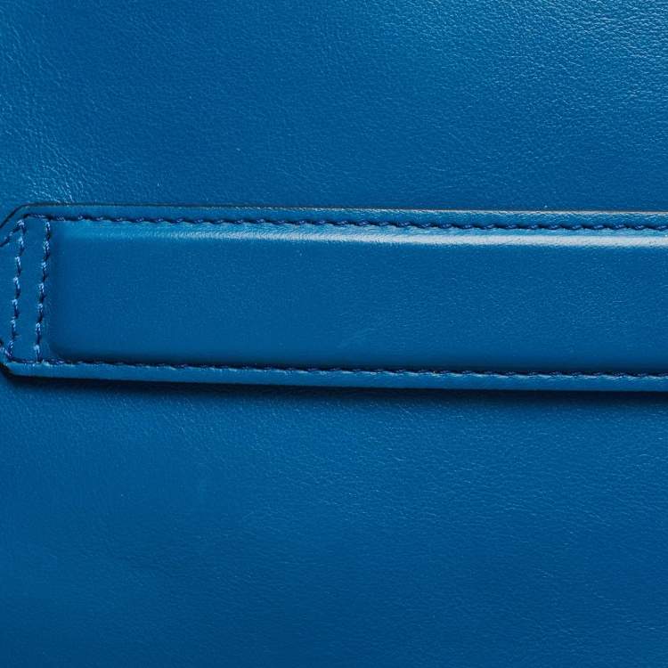 Pre Owned Montblanc Blue Leather Meisterstuck Wristlet Clutch