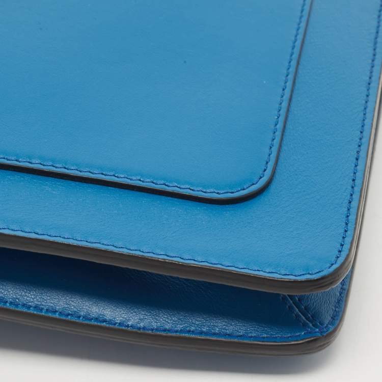 Pre Owned Montblanc Blue Leather Meisterstuck Wristlet Clutch
