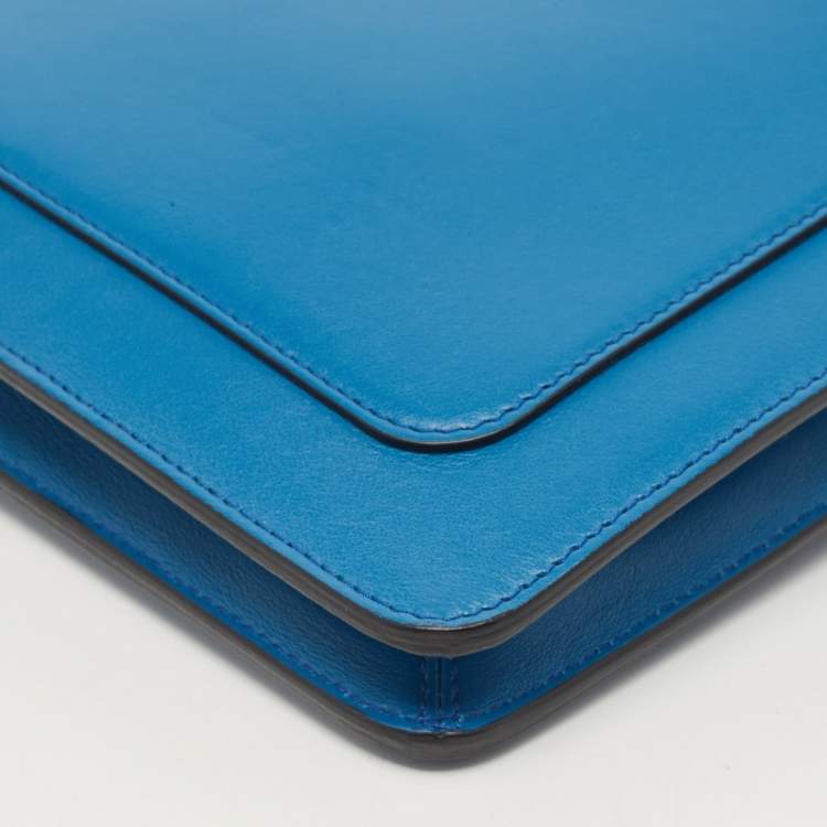 Pre Owned Montblanc Blue Leather Meisterstuck Wristlet Clutch