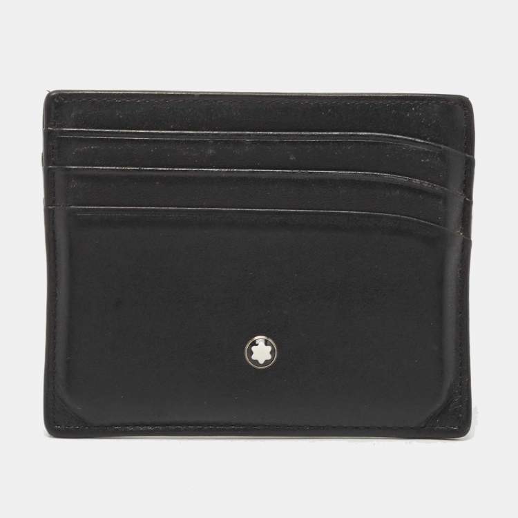 Pre Owned Montblanc Black Leather Meisterstuck Card Holder 6CC