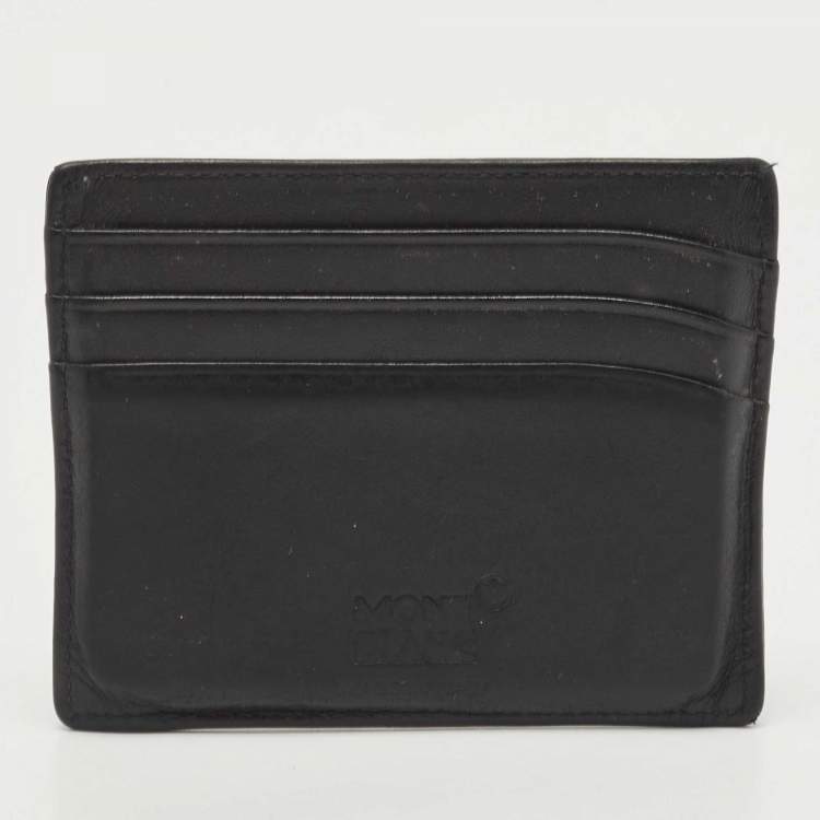 Pre Owned Montblanc Black Leather Meisterstuck Card Holder 6CC