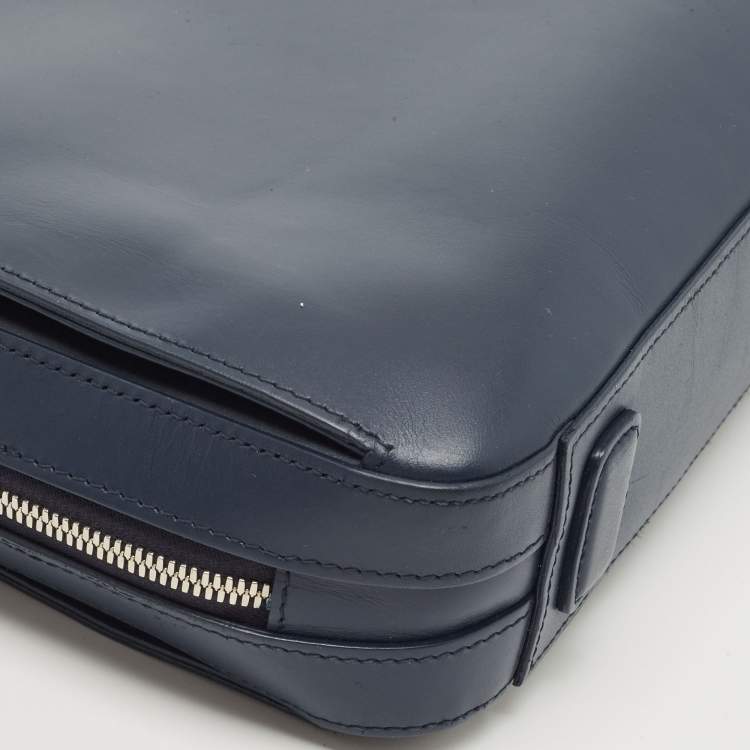 Pre Owned Montblanc Blue Leather Meisterstuck Sartorial Slim Document Case