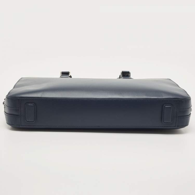 Pre Owned Montblanc Blue Leather Meisterstuck Sartorial Slim Document Case