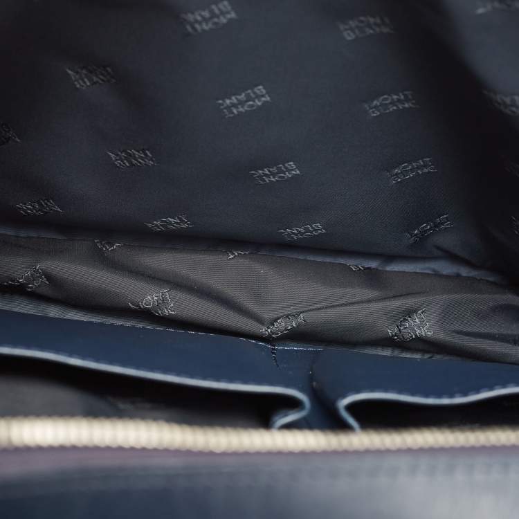 Pre Owned Montblanc Blue Leather Meisterstuck Sartorial Slim Document Case
